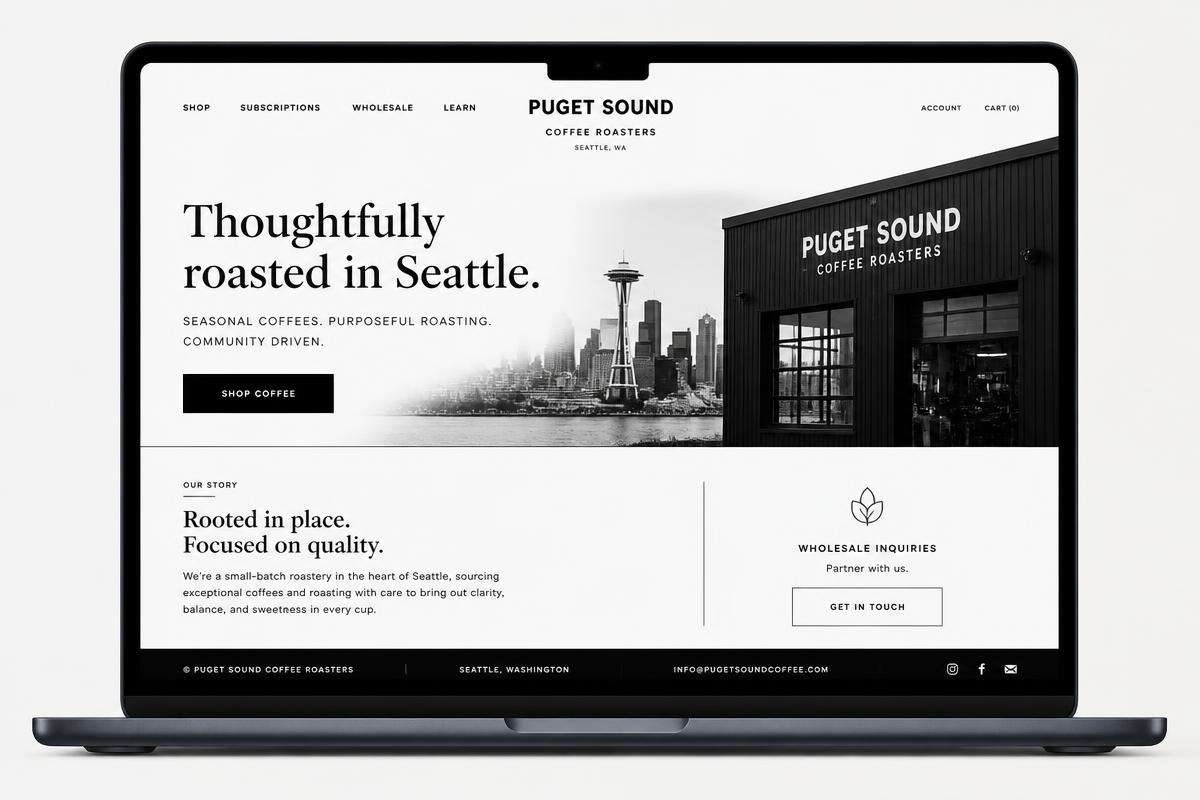 Website design concept for Ballard Coffee Roasters